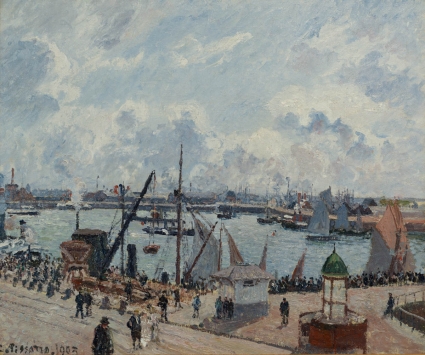 Camille PISSARRO (1831-1903) L'Anse des Pilotes, Le Havre, matin, soleil, marée montante