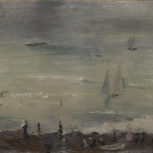 Paul César Helleu, Sur la plage, Dieppe, impression mer grise, 1885