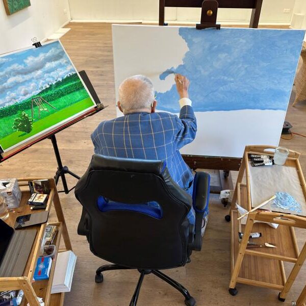 David Hockney painting, Normandy June 2023