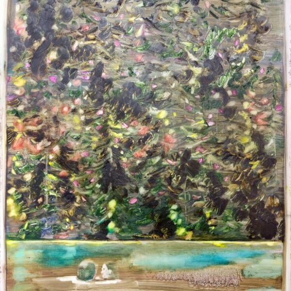 Sarah Jérôme, En eaux vives II, 2023, peinture à l'huile sur papier calque, 90,5x69,5cm - Courtesy the artist and Galerie Vazieux